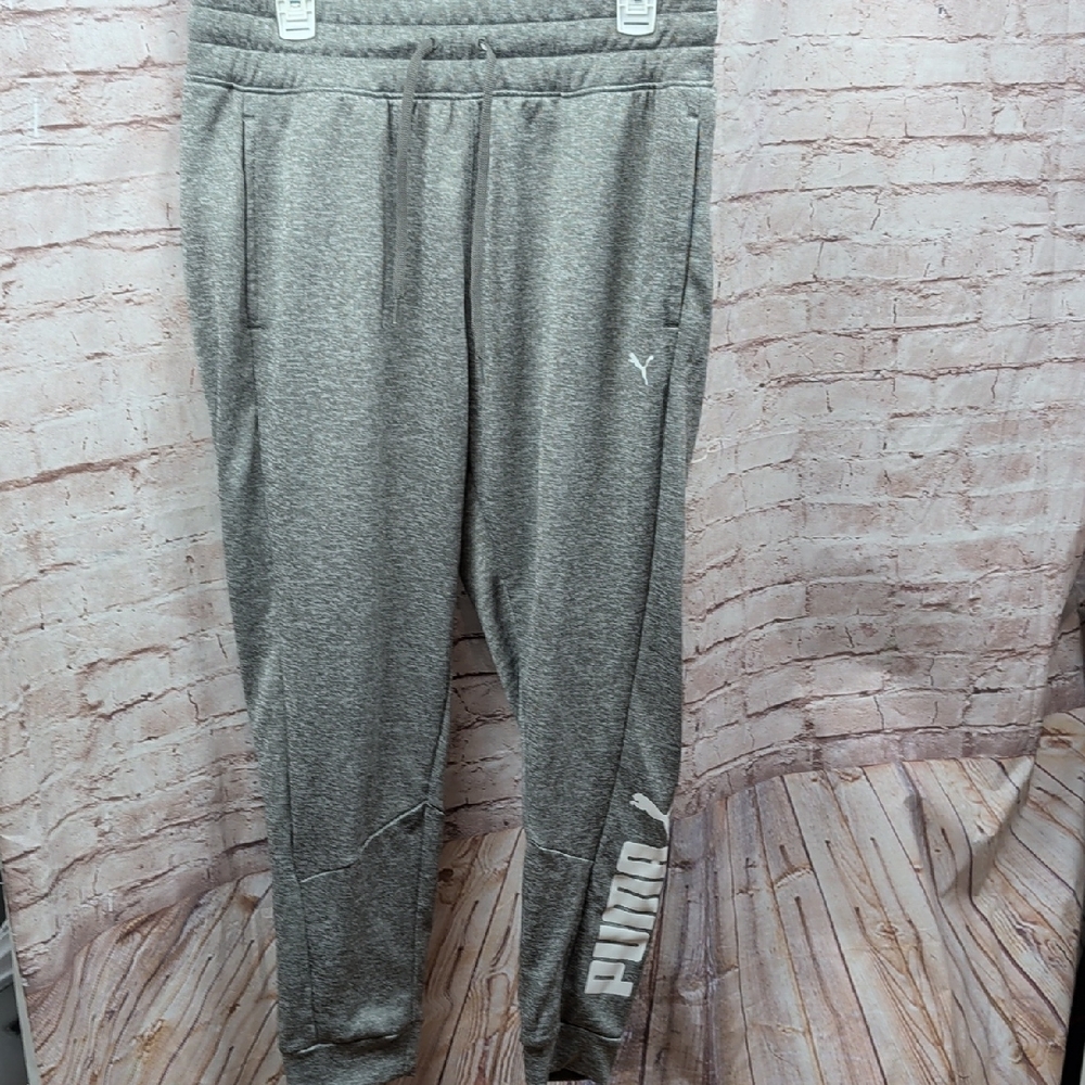 Puma Heather Gray Sweatpants Joggers Large Like New